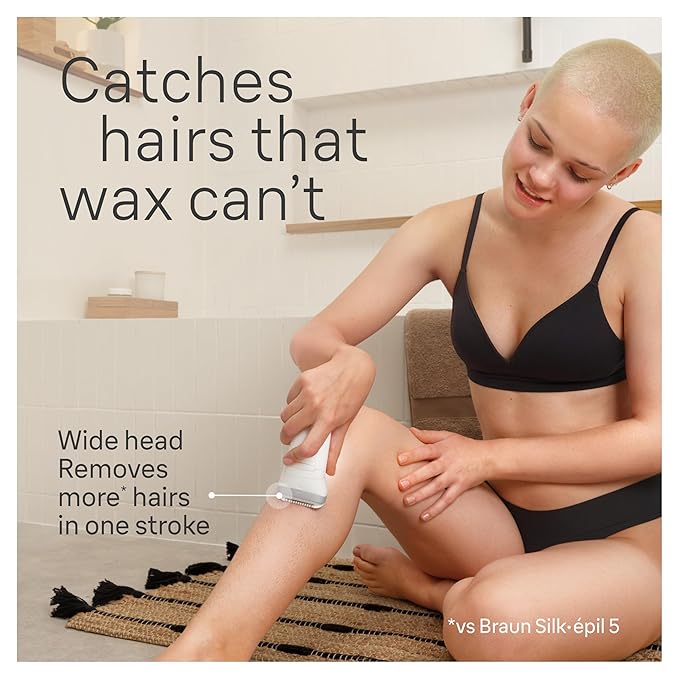 Braun Silk-épil 7 Epilator, Wet and Dry, Wide Head, Includes Venus Intimate Razor, Shaver Head and Trimmer Comb, SE7-141