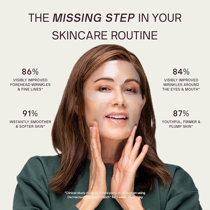 Dermaclara Silicone Facial Patches - Anti-Wrinkle Face Patches for Frown, Smile Lines & Forehead, Reusable Overnight Silicone Wrinkle Pads, Up to 30 Uses - 4 Under Eye Patches & 1 Forehead Patch