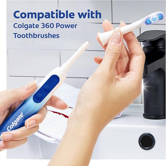 Colgate 360 Deep Clean Battery Powered Toothbrush Replacement Heads, Soft, 2 Pack