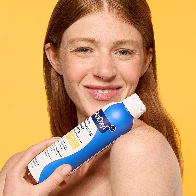 PanOxyl Acne Banishing Body Spray with 2% Salicylic Acid, Pimple Treatment to Clear Stubborn Breakouts, 360-Degree Spray Nozzle, Skin-Brightening Niacinamide, Vitamin C, Witch Hazel, Aloe, 6 Oz