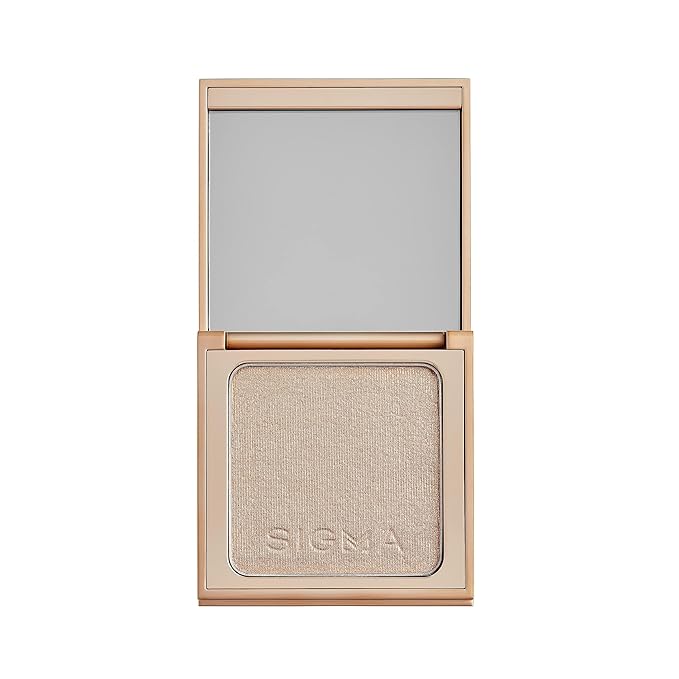 Sigma Beauty Highlighter Makeup – Illuminating Highlighting Powder for Face, Sheer Glimmer Face Highlighter for Cheeks, Cupid’s Bow, & Brow Bone (Savanna, Fiery Bronze Metallic)