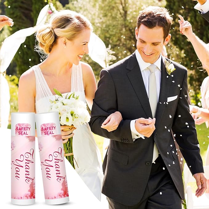 DMSKY 60 Pcs Wedding Bridal Shower Lip Balm Bulk, Bachelorette Souvenir & Baby Shower Favors, Wedding Party Favors for Guests, Thank You Gifts for Women Coworker Staff