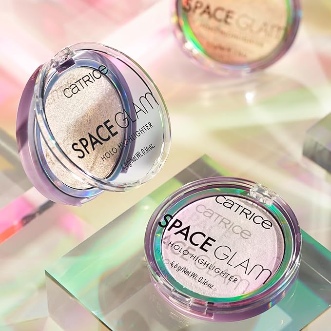 Catrice | Space Glam Holo Highlighter | Iridescent, Multichrome, Highly Pigmented | Pink, Gold & Green Shimmer Effect | Vegan & Cruelty Free