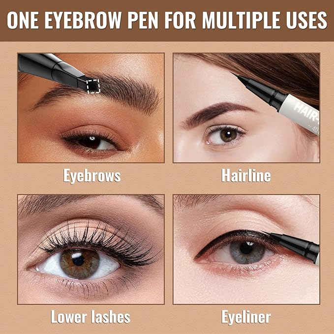 iMethod Eyebrow Pen - Eyebrow Pencil,2-in-1 Eyeliner Dual-Ended Microblading Eyebrow Pencil Long Lasting Waterproof Hair-Like Brow Pencil,with Eyebrow Brush,Eyebrow Pencils for Women,Reddish Brown