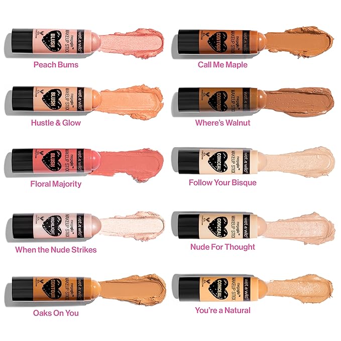 wet n wild MegaGlo Makeup Stick, Buildable Color, Versatile Use, Cruelty-Free & Vegan - Nude For Thought (Pack of 2)