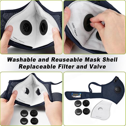 BASE CAMP Upgrade M Plus Dust Mask, Reusable Respirator Mask for Woodworking, Face Protection with 99.9% Effective Carbon Filters for Construction, Landscaping, Sanding, Painting, Pollution