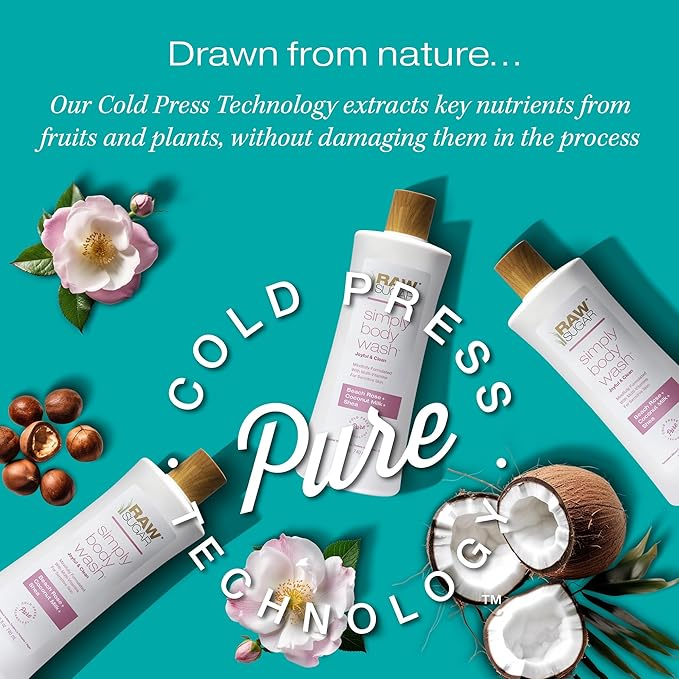 RAW SUGAR Simply Body Wash, Beach Rose + Coconut Milk + Shea (25 Fl Oz, Pack of 3) Sensitive Skin Bath Soap, Formulated without Sulfates & Parabens…