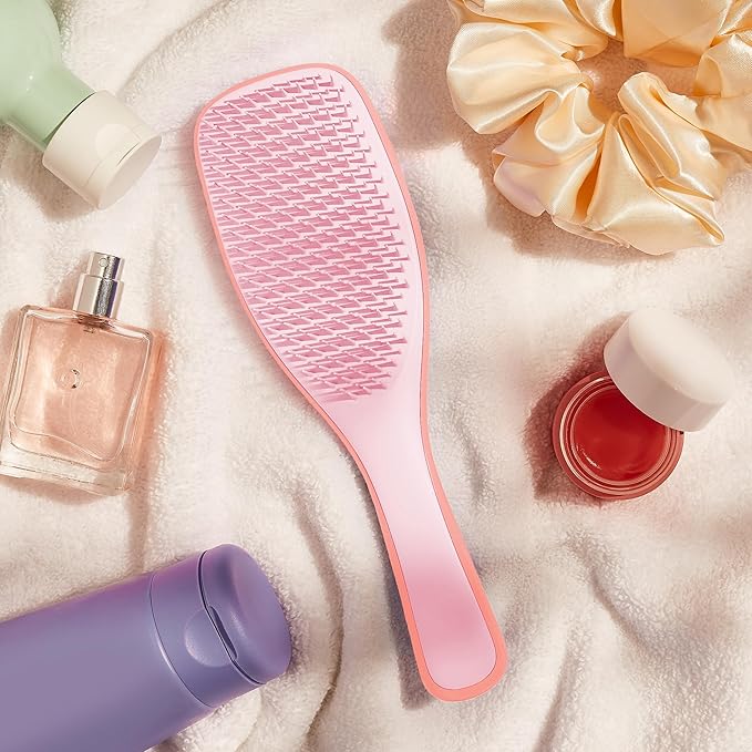 Tangle Teezer Ultimate Detangler Curly Hair Brush, Dry & Wet Hairbrush, Reduces Frizz & Breakage, for 3C to 4C Curly Hair Types, Pink Mango