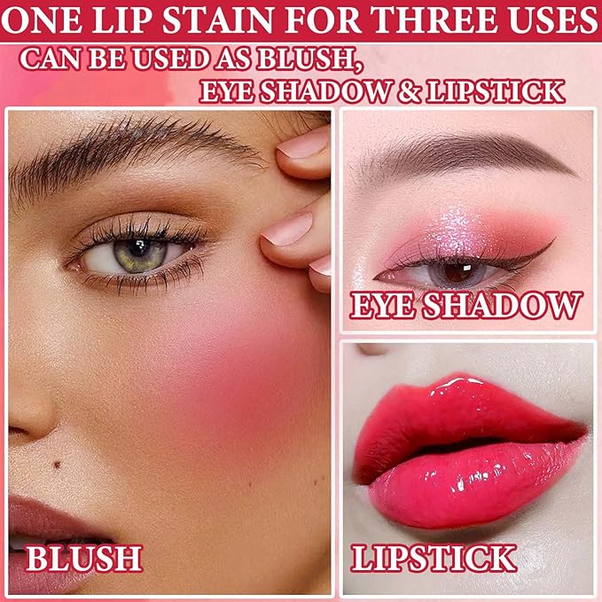 2 Colors Lip Tint Stain Set,Moisturizing Velvet Lip Set,Moisturizing