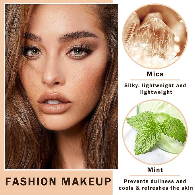 Setting Powder Loose Face Powder Lightweight Soft Smooth Brighten Minimizes Pores Long Lasting Oil Control Loose Powder Makeup For Matte Flawless Finish 01#Foggy White