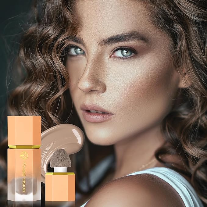 Liquid Contour Stick Makeup - Cream Face Contour Wand with Cushion Applicator, Natural Matte Long Lasting Creamy Bronzer Contour, Lightweight Silky Blendable (#02 SOFT TAN)