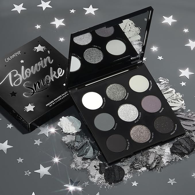 ColourPop Blowin' Smoke Eyeshadow Palette - Silver Eyeshadow and Smokey Eye Eyeshadow Palette with Metallic and Matte Finishes - High-Pigment Eye Makeup with a Long-Wearing Formula (0.3 oz)