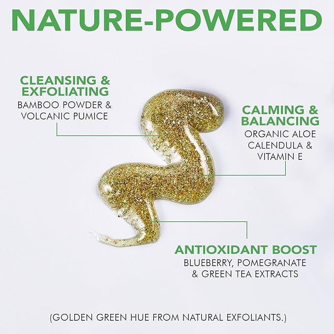 Facial Scrub Exfoliator - USA Made with Natural & Organic Ingredients, Gentle Exfoliating Face Wash for Sensitive & Acne Prone Skin, Microdermabrasion Scrub, Removes Dead Skin Cells (2 Fl Oz)