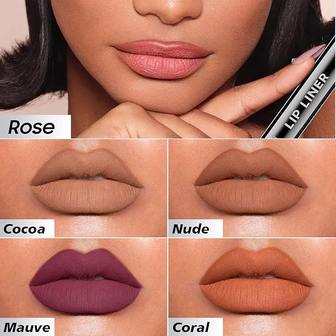 Lip Stain Peel Off - Lip Liner Long-wear & Waterproof Moisturizing Lip Stain with Matte Finish, Transfer-Proof, Non-Stick Cup Lip Tint Stay On All Day (Cocoa)