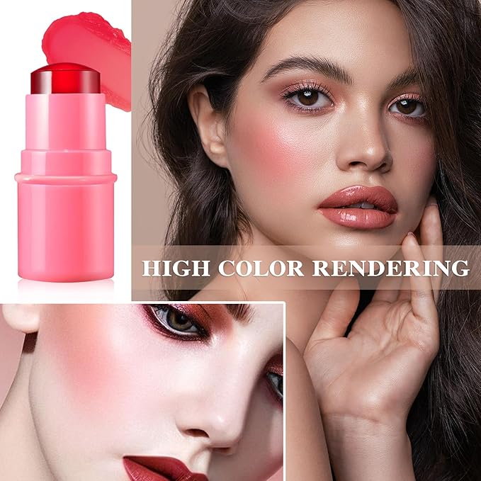 Cream Blush Stick with Brush,Waterproof Multi Cream Blush Skin G3