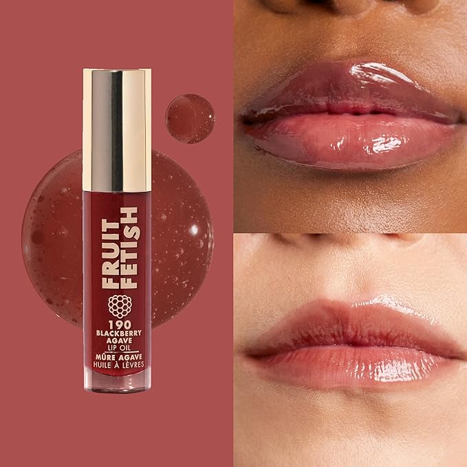Milani Fruit Fetish Lip Oil Bundle with Vitamin E for Instant Hydration, Fruit Extract Infused Lip Treatment and Moisturizing Lip Gloss - Blackberry Agave + Lychee Nector, 2pk