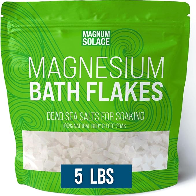 Magnesium Flakes for Bath - Magnesium Chloride Flakes - Dead Sea Salts for Soaking, 5 LBS