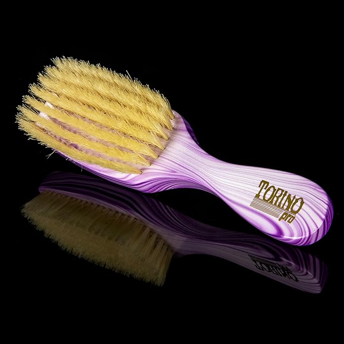 Torino Pro Wave Brush #701-7 Row Soft bristles -100% Pure Boar Bristles - Great for laying down your 360 Waves