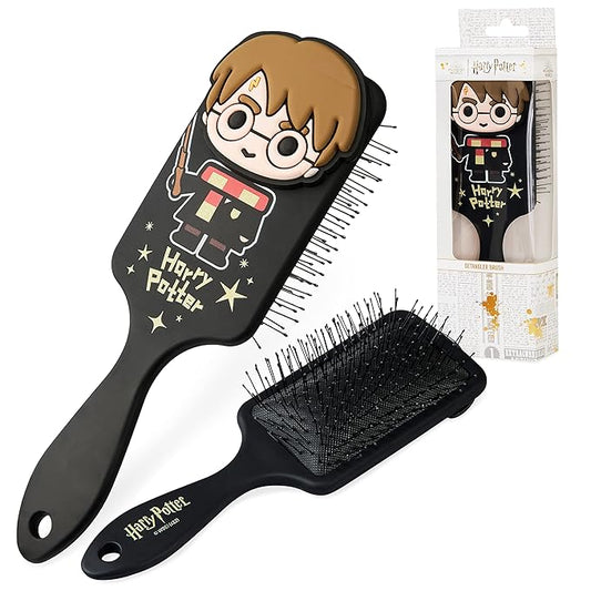 Official Harry Potter Hair Brush, Detangler for Girls, Gifts for Fans (Black)