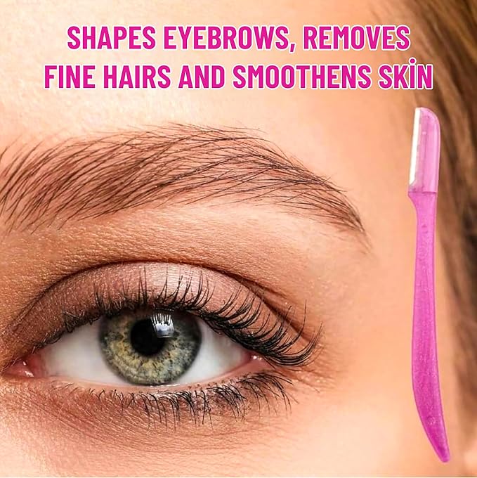 BYONE Razor, Face Razors for Women, Facial Hair Removal, Dermaplaning Tool, Exfoliator & Shaver for Smooth Skin, Microblades, Peach Fuzz Remover Eye Brow Trimmer, Eyebrow Blades, Beauty Shavers