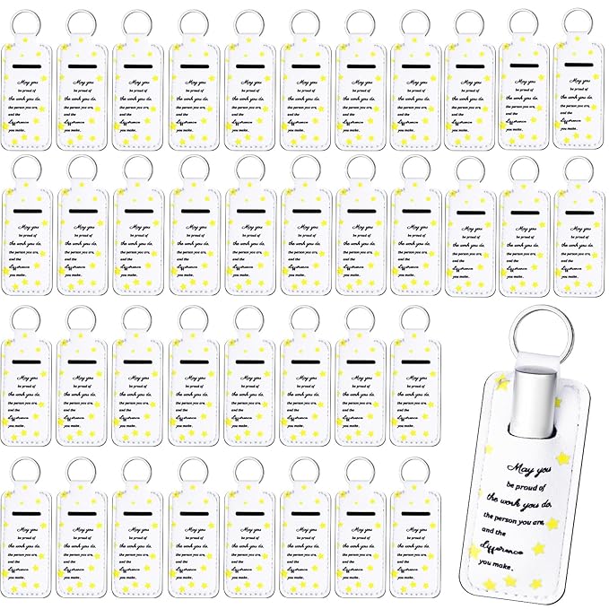 Ctosree Lipstick Holder Keychain, 40 Pieces Neoprene Lip Balm Holder, Classic Design for Professionals, Students, Young Women, Unisex-Adults