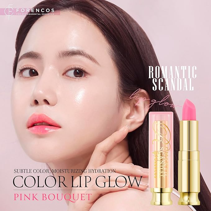 Tinted Lip Balm Hydrating 0.11 oz, Glow Pink Shade, Glossy High Pigmentation, Sheer and Smooth, Mositurizing, Natural Color (Pink Bouquet)