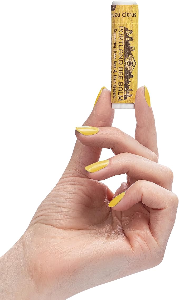 Portland Bee Balm All Natural Handmade Beeswax Based Lip Balm, Yuzu Citrus 9 Count