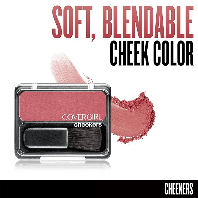 COVERGIRL Cheekers Blendable Powder Blush Rock 'n Rose, .12 oz (packaging may vary), 1 Count (Pack of 2)