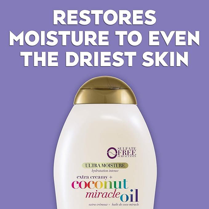 OGX Extra Creamy + Coconut Miracle Oil Ultra Moisture Body Wash, 19.5 Fl Oz (Pack of 2)