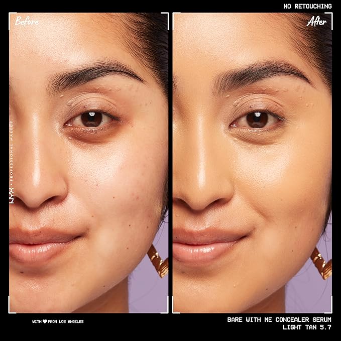 NYX PROFESSIONAL MAKEUP Bare With Me Concealer Serum, Up To 24Hr Hydration - Light Tan