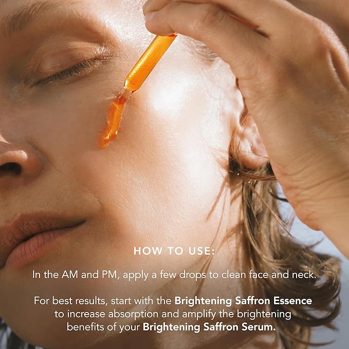 Brightening Saffron Serum - Discoloration Correcting Face Serum, Dark Spot Corrector, Vitamin C Alternative & Hyperpigmentation Treatment - Leaves Skin with a Healthy Glow (1 oz)