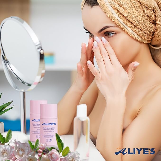 ALIYE'S A Beauty Elixir - All In One - Face & Body & Hair Oil Ecocert/Cosmos Natural Certified, Vegan, Non-GMO, Alcohol - Silicone Paraben Free, Derma