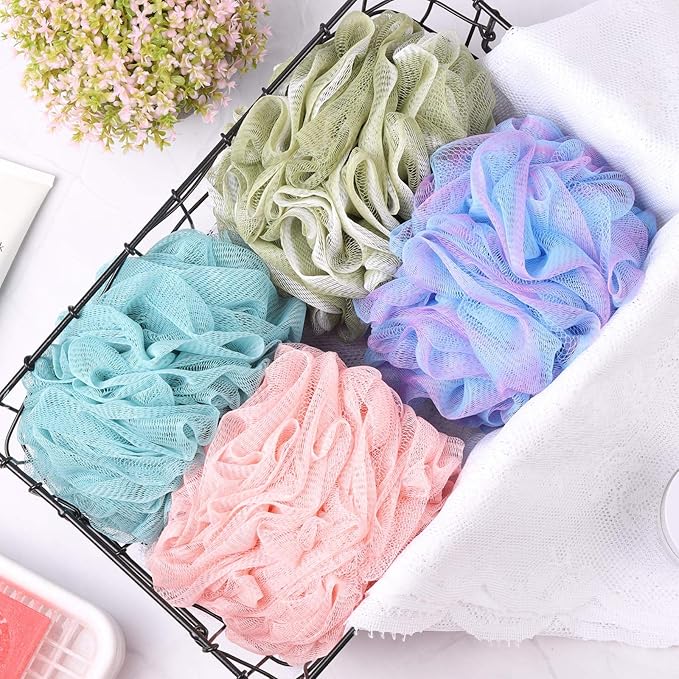 Btyms 4 pieces shower loofahs