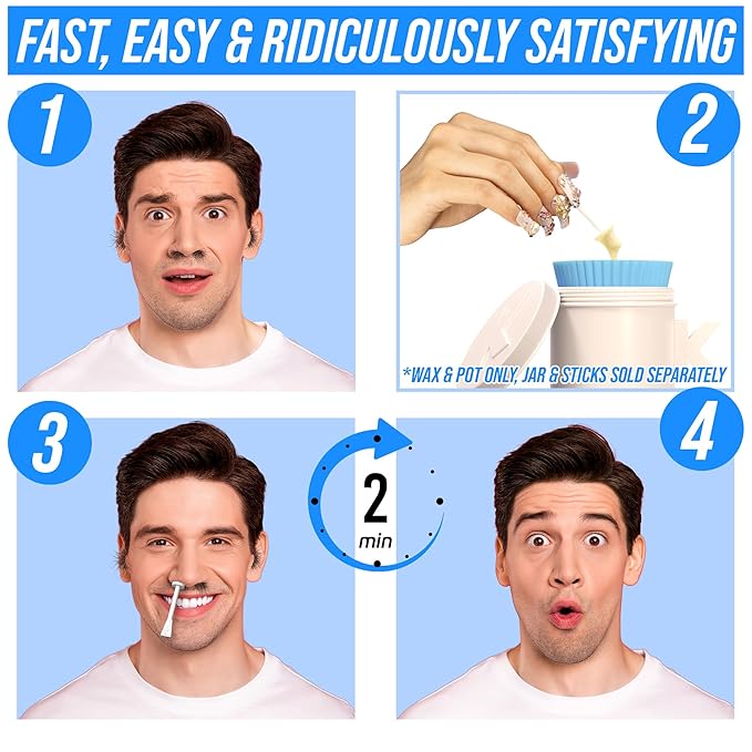 Kenashii Super Beads | Nose Waxing Wax | Specially Formulated | Hypoallergenic | Melting Pot Included | Medical Grade Silicone | Fast, Safe, Ridiculously Satisfying Nose and Ear Hair Removal