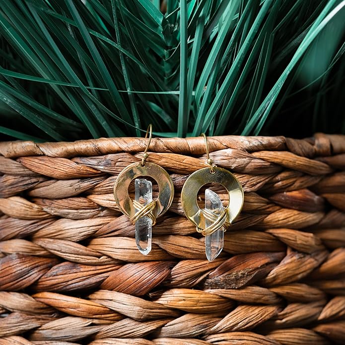 AYANA Healing Crystal Earrings for Women - Handmade Drop Earrings with Ethically Sourced Authentic Gemstones | Birthstone Jewelry for Women Trendy