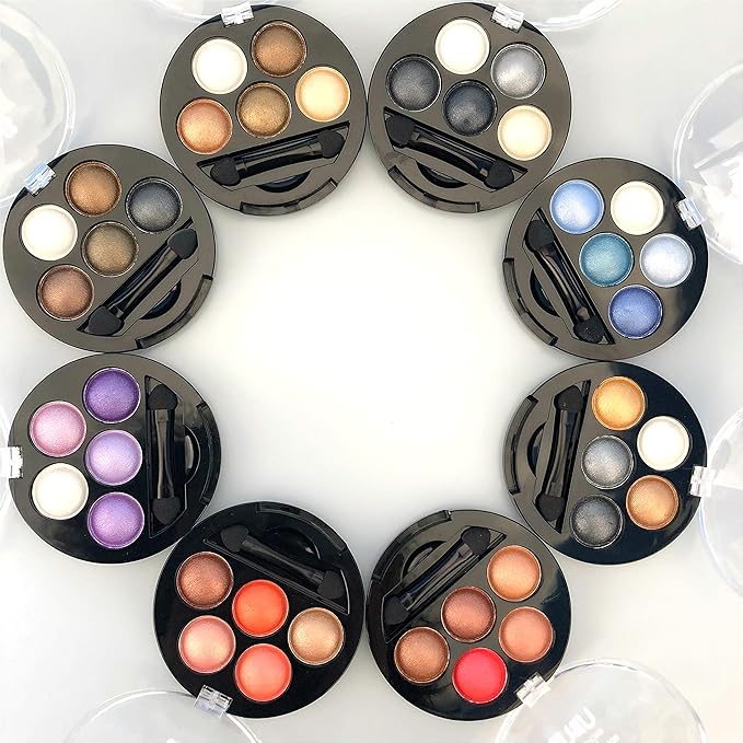 Mallofusa Portable 5 Colors Eye Shadow Palette Trendy Eyeshadow Powder Glitter Makeup Metallic Shimmer Charming Highlight Look (Ice Age) 4.7oz