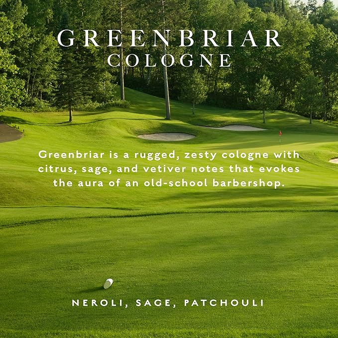 Caswell-Massey Greenbriar Cologne Spray, Classic and Zesty Scent with Citrus, Sage & Patchouli, Fragrance for Men, Made in USA, 0.25 Oz