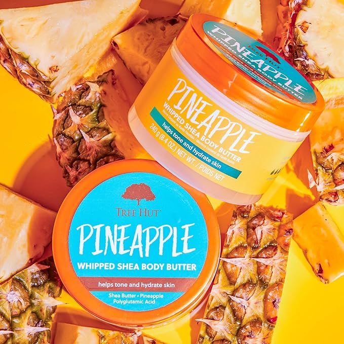 Tree Hut Pineapple Whipped Shea Body Butter | Long-lasting Hydration Leaves Skin Feeling Soft & Moisturized | Lightweight | Nourishing Essential Body Care | 8.4 fl oz.