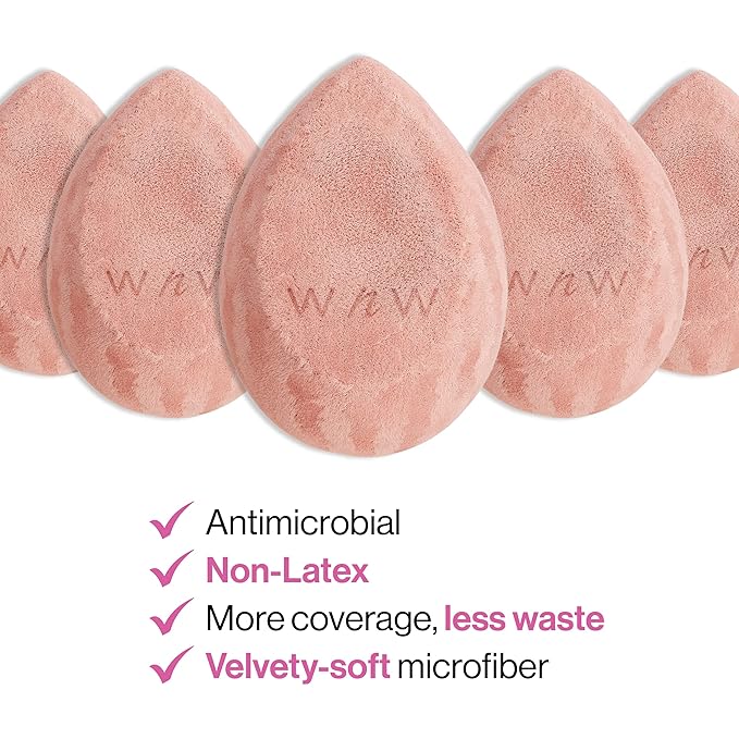 wet n wild Makeup Sponge - Low Product Absorption for Streak-Free Application, Effortless Blending Beauty for a Smooth Professional Looking Finish, Cruelty-Free & Vegan-Microfiber