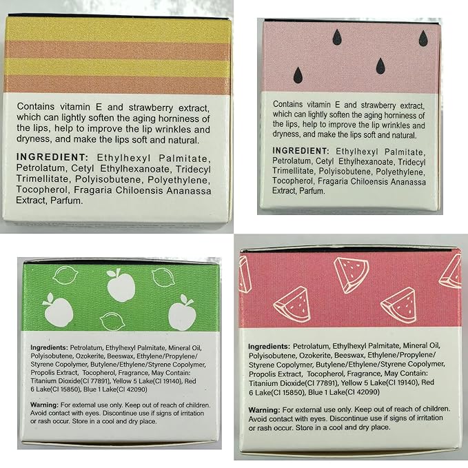 4 PCS Bee Lip Balm Lip Sleeping