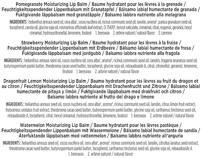 Burt's Bees Bee Mine Lip Balm Gift Set, Strawberry, Dragonfruit Lemon, Pomegranate and Watermelon, 4 Personalized Lip Balms, Pack May Vary