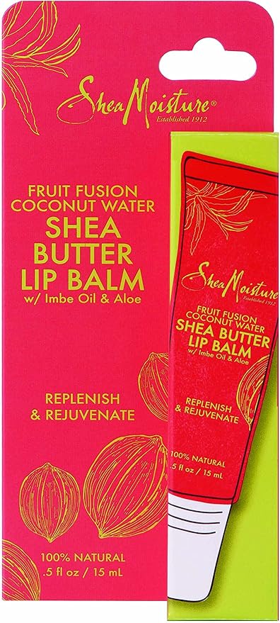 Shea Moisture Fruit Fusion Coconut Water Butter Lip Balm Care for Unisex, 0.5 Ounce