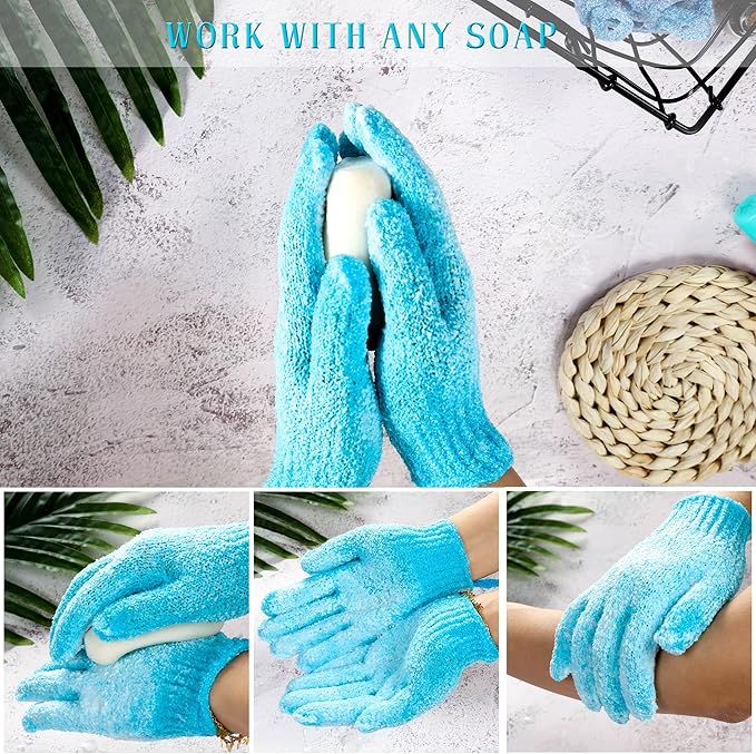 Shower gloves,24 pcs exfoliating bath