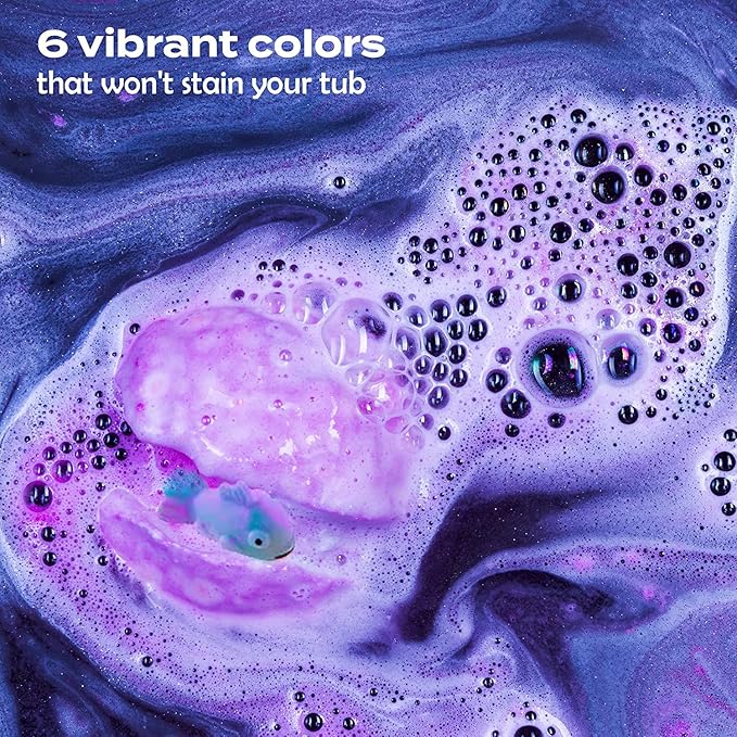 Ninja Kids Bath Bombs with Surprise Toy Inside (6 Pack) - Large Red Bubble Bomb and Fizzies, Gentle and Safe, USA Made - Ideal Gift for Boys and Girls by Two Sisters