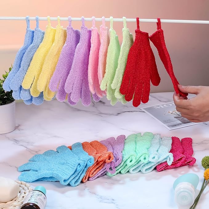 Shower gloves,24 pcs exfoliating bath