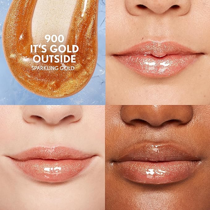 COVERGIRL Clean Fresh Yummy Plumper Lip Gloss, 900 It's Gold Outside, Shiny, Vegan Formula, Easy to Apply, Minty Flavor, 0.33oz