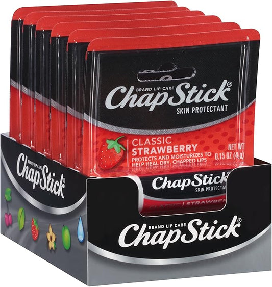 ChapStick Classic Skin Protectant (Strawberry, 0.15 Ounce Stick ,24 Count (Pack of 1)