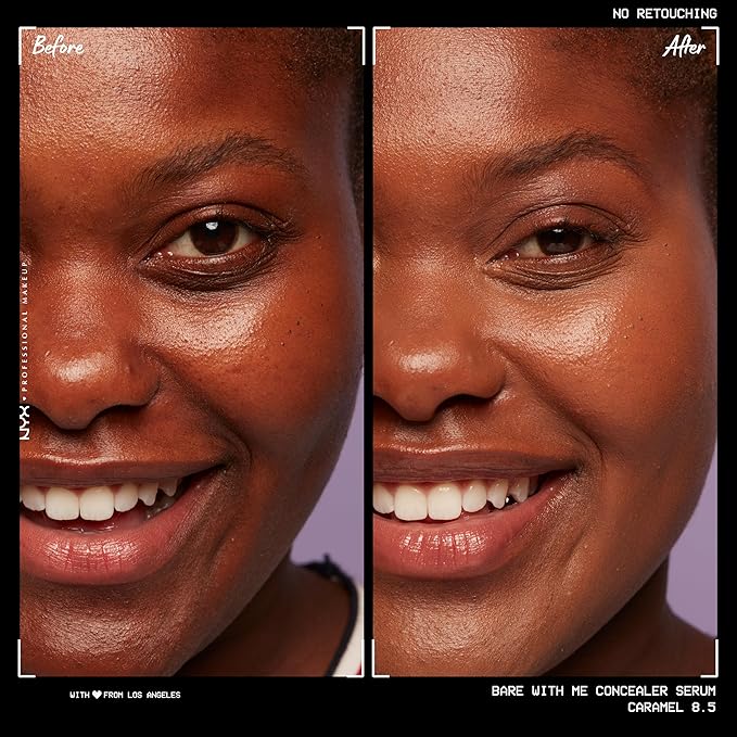 NYX PROFESSIONAL MAKEUP Bare With Me Concealer Serum, Up To 24Hr Hydration - Caramel