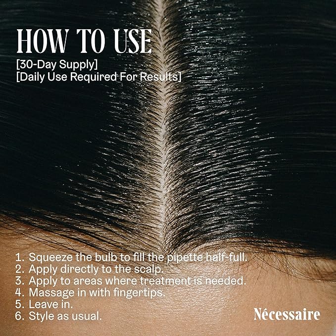 Nécessaire Rosemary Serum | For Denser, Fuller, Healthier Looking Hair Women & Men | 70% Rosemary Water, Oil, Extract + 5% Capixyl™| Good For Hair Thinning | Quick-Dry, No Residue | Vegan | 1 fl oz