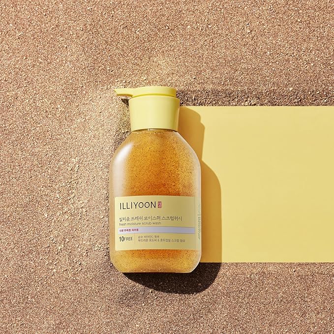 ILLIYOON Fresh Moisture Body Scrub Wash 400ml(13.53 Fl Oz) Vitamin C, walnut shell and soft grape seed powder, Exfoliating Scrub for Silky Smooth Skin